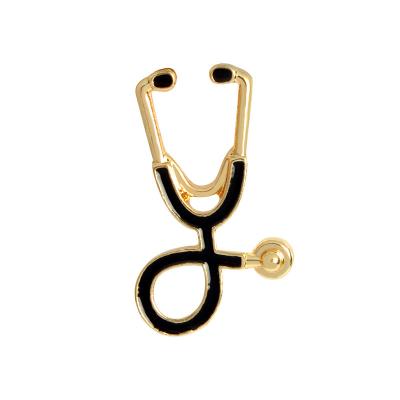 China Popular Creative Colorful Brooches Doctor Nurse Stethoscope Enamel Pins Denim Medical Jackets Bag Jewelry Button Badges Gifts for sale