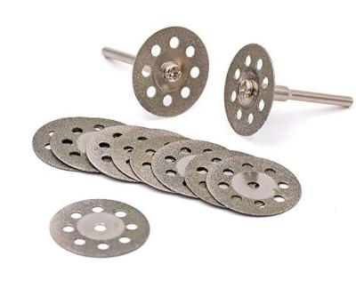 China Industry Diamond Cutting Wheel Cut Off Discs Coated Rotary Tools W/ Mandrel 22mm For Dremel for sale