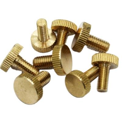 China Industry M6 x 12mm Brass Handle Twist Knurled Screw Flat Heads Copper Hand Screws Special Handle Bolts for sale