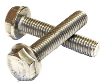 China Industry M5, M6, M8, M10 FLANGED HEXAGON HEAD BOLTS FLANGE HEX SCREWS STAINLESS STEEL A2 for sale