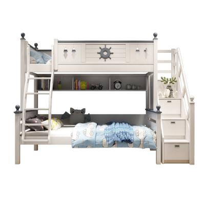 China All Solid Wood Children's Bedroom Furniture Multifunctional Wooden Bunk Bed Storage Children Bed With Staircase for sale