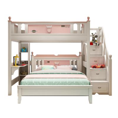 China Modern Children's Bedroom Furniture Wooden Bunk Bed Address Combination Solid Wood Multi-Function Children's Bed Storage for sale