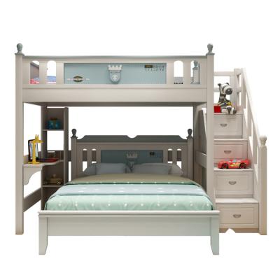 China Contemporary Children's Bedroom Furniture Wooden Bunk Bed Bed Solid Wood Multi-Function Combined Storage Children's Bed for sale