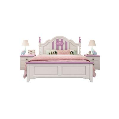 China 2021 All Solid Wood Bed Fashion Princess Modern Minimalist Bed New French Bedroom Bed Solid Wood Children Double Bed for sale