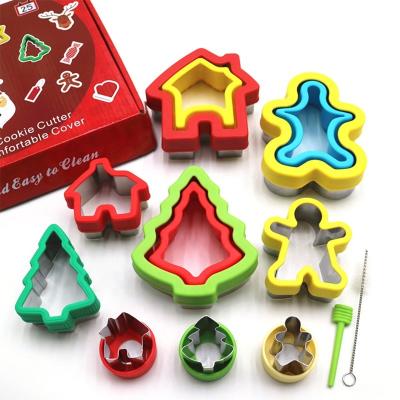 China Amazon Buying Disposable Wholesale Cookie Cutter Christmas Sandwich Bread Cutter Fruit Vegetable Stamp Set For Kids for sale