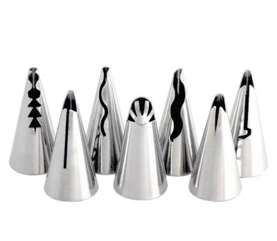 China 7pcs Sustainable Food Grade Beehive Tips 304 Stainless Steel Cake Spout For Baking for sale