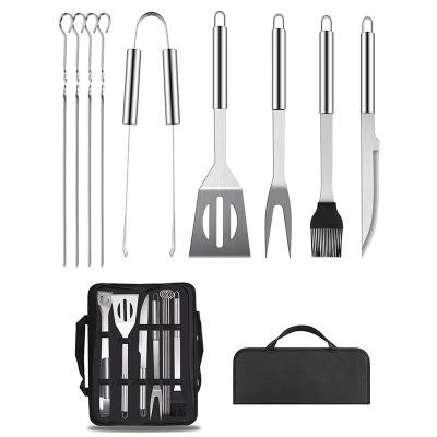 China Easily Cleaned 9pcs Outdoor Portable Stainless Steel BBQ Grill Set With Oxford Bag Outdoor Garden Camping for sale