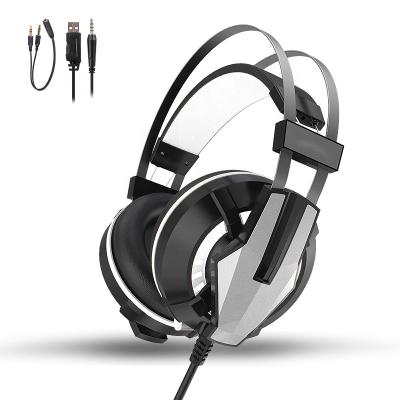 China 7.1 Headband Surround Gaming Headset Portable Virtual Gamer USB Wired With RGB Light Microphone PC for sale