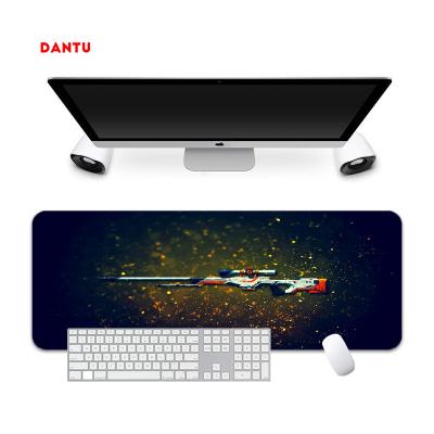 China Custom Extended Sublimation High Quality Workmanship Anti-skid Logo Gun Logo Neoprene Raw Material Game Gaming Protector Large Mouse Pad for sale