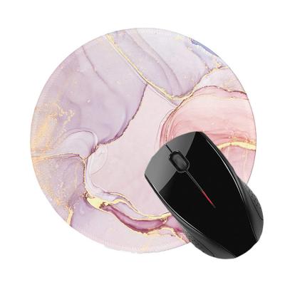 China HEATER wholesales custom promotional gift around pink marble mouse pad office smooth non-slip mouse Mat For Mice for sale