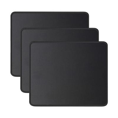 China Smooth Outdoor Custom Comfortable Rubber Mouse Mat Non-Slip Stitched Edge Black Small Mouse Pad for Computers Laptop Mouse for sale