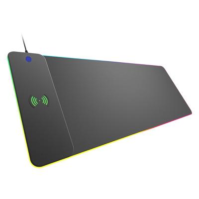 China Custom Premium Extra Gaming XXL LED Marquee DANTU Maker Long RGB Computer Desk Glowing Mat 18W Wireless Mouse Pad LED Fast Charger for sale