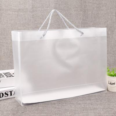 China XYDAN Folding BAG PP Frost Transparent Shopping Bag PVC Shape To Eco Popular 100% Handbag Clear Organza Gift Bag Shopping With Logo for sale