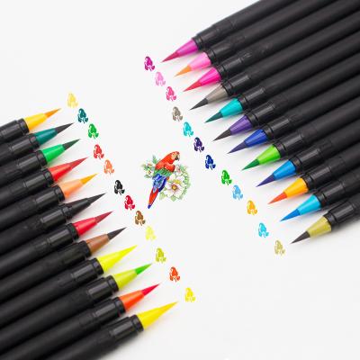 China Water-based China New Design Non Toxic 100Colors Children Watercolor Brush Marker Pen for sale