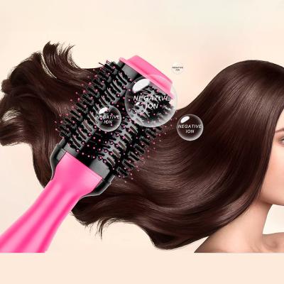 China Fast Shipping Ionic 110v Negative 220v Around Turn Volumizer Styler Air One Stage Hair Brush Blow Dryer Hot Comb for sale