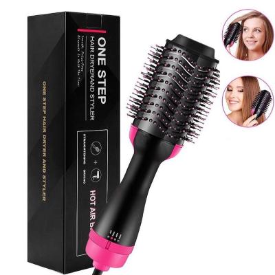 China Professional Ionic Electric Hair Volumizer Curler Straightener Dryer Styler Comb Salon 1000w Negative Ion Hot Air Blow Dryer Brush for sale