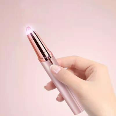 China Stainless Steel Nose Hair Brows Trimmer Lamp Stainless Steel Auto Battery Auto Battery Eyebrow Shaper Portable Led Trimmer With LED for sale