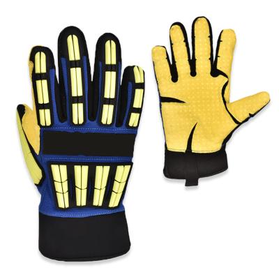 China High Quality Heavy Duty Industrial Leather Safety Protection Mechanical Anti-impact Cutting Welding Cutting Welding Gloves for sale