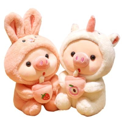 China High Quality Boba Plush Doll Milk Teacup Plush Toy Soft Design Plush Pillow Pig Shape Custom Colorful Cute Plush Eco-friendly Material Wholesale Pig for sale