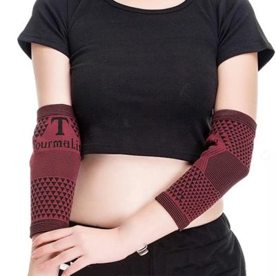 China Tourmaline Fabric Elastic Elbow Brace Compression Magnetic Sports Elbow Sleeve for sale