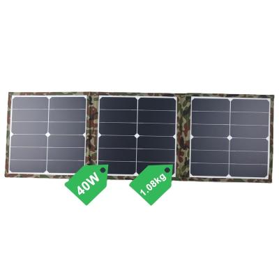 China Outdoor Camping Foldable Solar Panel 40W Charger for 60W 80W Solar Panels USB Charger Camping Outdoor Power System for sale