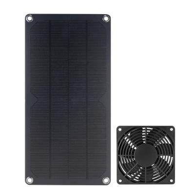 China Solar Power System 10W 12V 360*180*3mm Small Solar Panel Waterproof Charger With 3W Exhaust Fan Solar Power System for sale