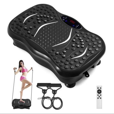 China Remote Control Exercise Home Fitness Use Vibration Machine Slim Plate Platform Body Shaper Trainer with Resistance Bands for sale