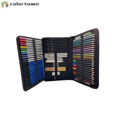 China Hot-selling 72 pieces colored pencil drawing art sketching set includes colored pencils and sketching tool kit 50000set/month for sale