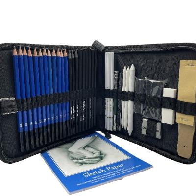 China Amazon Hot Sale Pencil Set Professional Drawing Pencil Set 41 Pcs Sketch Pencil Set With Drawing Pad CT-SKS41 for sale