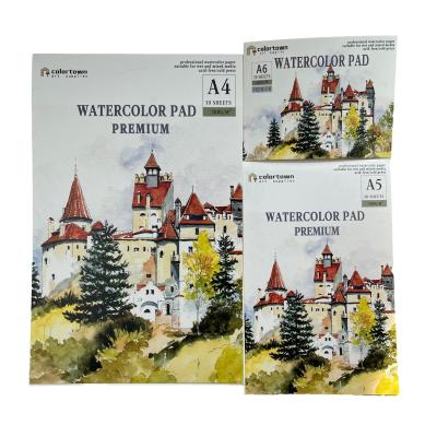 China Pad A4, A5, A6 glue limit, acid free watercolor paper, 140lb 300gsm, perfect for most wet dry media, ID CT-WCP4 for sale