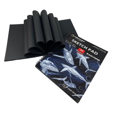 China Sketch Protective Black Paper Book A3/A4/A5 120g 60Sheets for DIY Painting CT-SKPB for sale