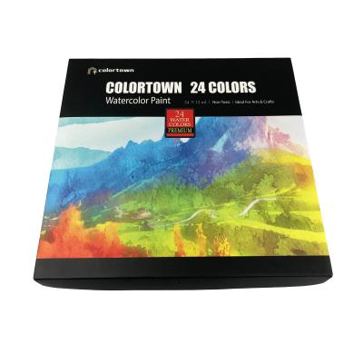 China Colortown 24 Colors Drawing Paint Watercolor Art Set For Artist Kids Child Case Quantity Novelty Paint Aluminum Tube 23*20*2cm for sale