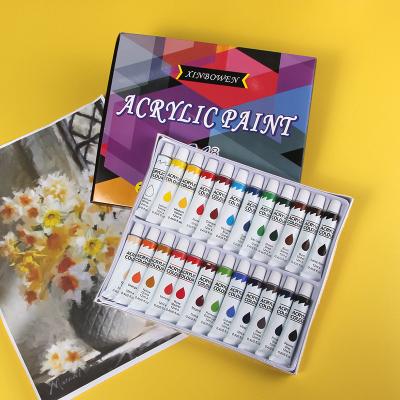 China Art Crafts China Factory Price High Quality OEM 24 Colors Drawing Acrylic Paint Set 12ml For Adult Children Kids Student Painting Drawing for sale