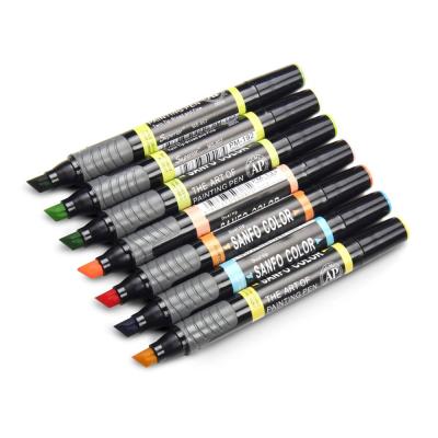 China Wholesale Promotional Pen Hot Sale Factory Price Superior Alcoholic MS-857 Based Marker Pen Set Double Head Drawing Tips for sale