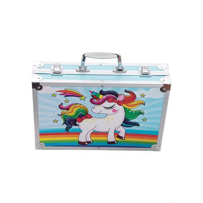 China Gift Giving Unicorn 145 Pieces Oil Watercolor Pastel Paint Colored Pencil Kids Deluxe Art Set With Aluminum Box for sale