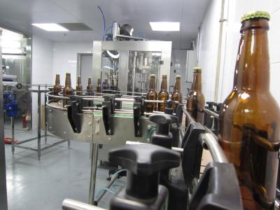 China Botellas de la máquina de rellenar 500 de la cerveza del arte - 800 botellas por mecánico de la hora conducido en venta