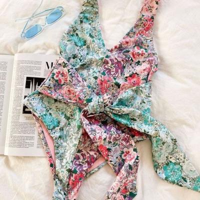 China Plus Size Sexy Women Flower Print Bikinis Set Padded Bra Strappy Beach Wear Fitness Swimwear 2022 for sale