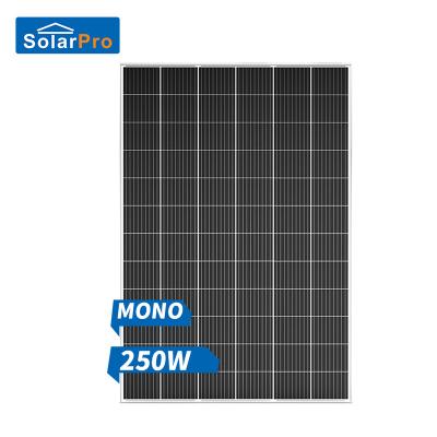 China Solar 240w Mini Monocrystalline Solar Panel Panels 158.75mmx158.75mm Solar for sale