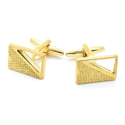 China Trendy Cufflink Gold Plated Engrave Texture Cufflinks For Trendy Men Open Design Pattern Plain Plain Metal Shirt Sleeve Cufflinks for sale