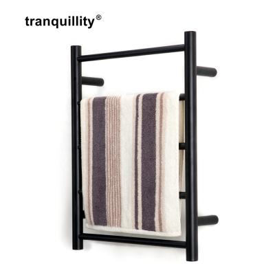 China Heater Matt Black Heated Towel Rail Electric Heated Towel Warmer Clothes Drying Bathroom Towel Heater for sale