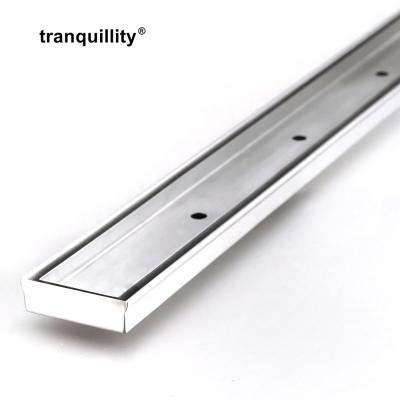 China Modern Linear Direct Linear Invisible Shower Drain Floor Insert Stainless Steel Tile Factory Long Handle for sale