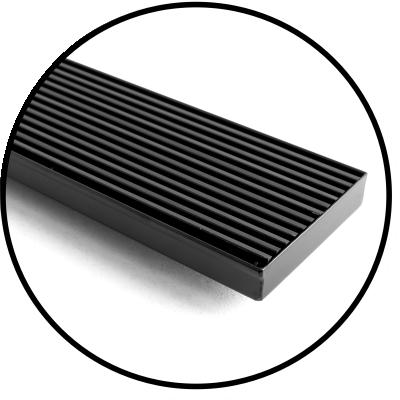 China Modern Matte Black Floor Drain Wedge Wire Liner Drain Bathroom Shower Channel Stainless Steel Drain Grate for sale