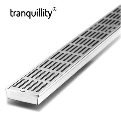 China Modern Bathroom Shower Drain Linear Stainless Steel Floor Drain Grid 304/316 Shower Drain Hotel Pool Kitchen for sale