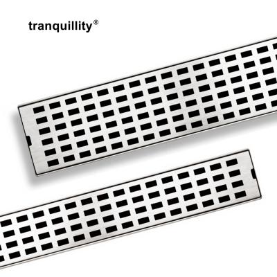 China Modern Bathroom Shower Drain Linear Drain Rectangular Stainless Steel Hole Floor Drain for sale