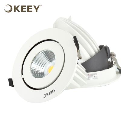 China 2020 special keey design Embeded led downlight 24w adjustable white round led gimbal light cob gimbal down light led indoor L610 for sale