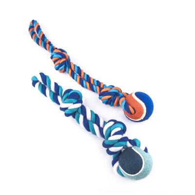 China Viable Direct Sales 16inch Blue Factory Direct Sales 16inch Chew Tennis Ball Interactive Blue String Toy For Dogs for sale