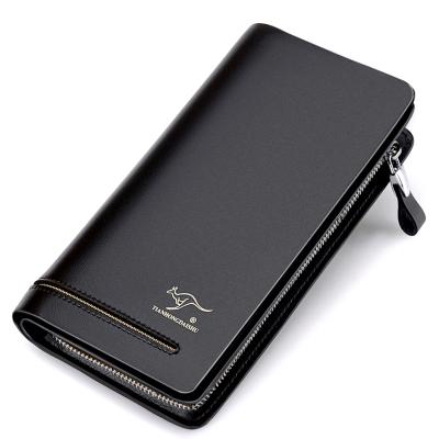 China Wallet A Wallet A Cell Phone Wallet Waterproof Men's Long Leather Wallet Leisure Retros With A Minimalist Zipper for sale