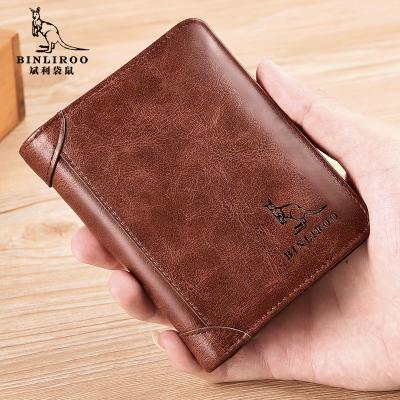 China Fashion anti-degaussing multi-function men's multi-card wallet RFID anti-theft brush leisure wallet for sale