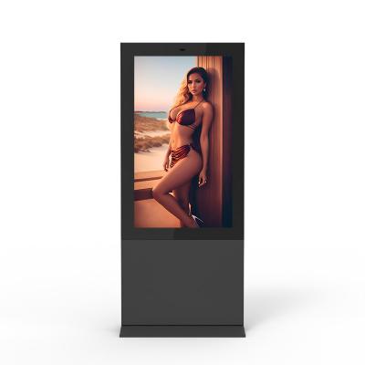 China 55inch IP65 Brightness 3000nits High Brightness LCD Display Totem Kiosk Waterproof Outdoor Talking Digital Signage for sale