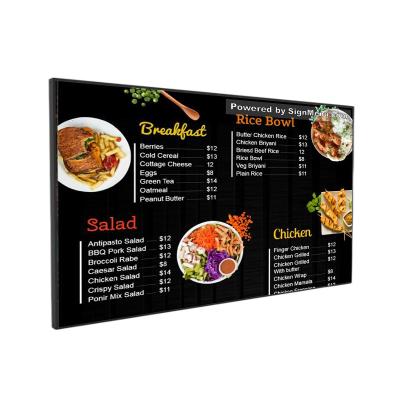 China Indoor custom split screen brand lcd digital signage smart player control wall mounted advertising restaurant for sale